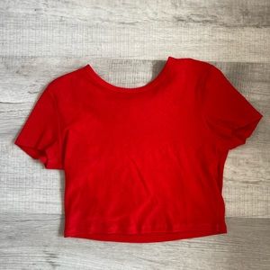 Red Zara cropped t-shirt